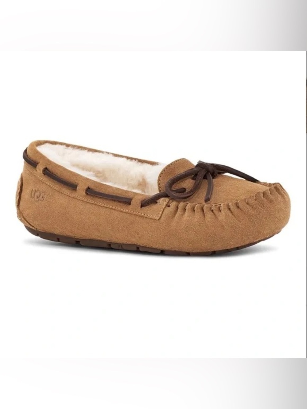 UGG Bella II Moccasin Slippers Chestnut Brown Suede Fur Lined Winter 7 Women’s